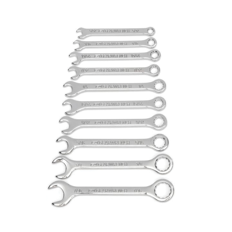 86560 Midget Wrench Set, 10-Piece, Alloy Steel, Full Polish Chrome