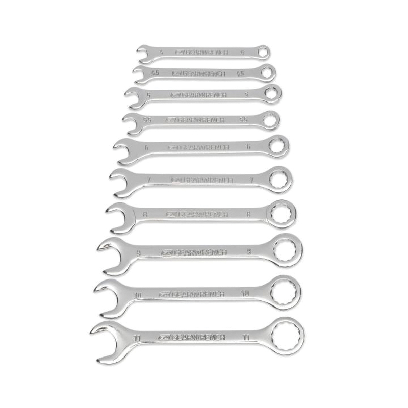 86561 Midget Wrench Set, 10-Piece, Alloy Steel, Full Polish Chrome