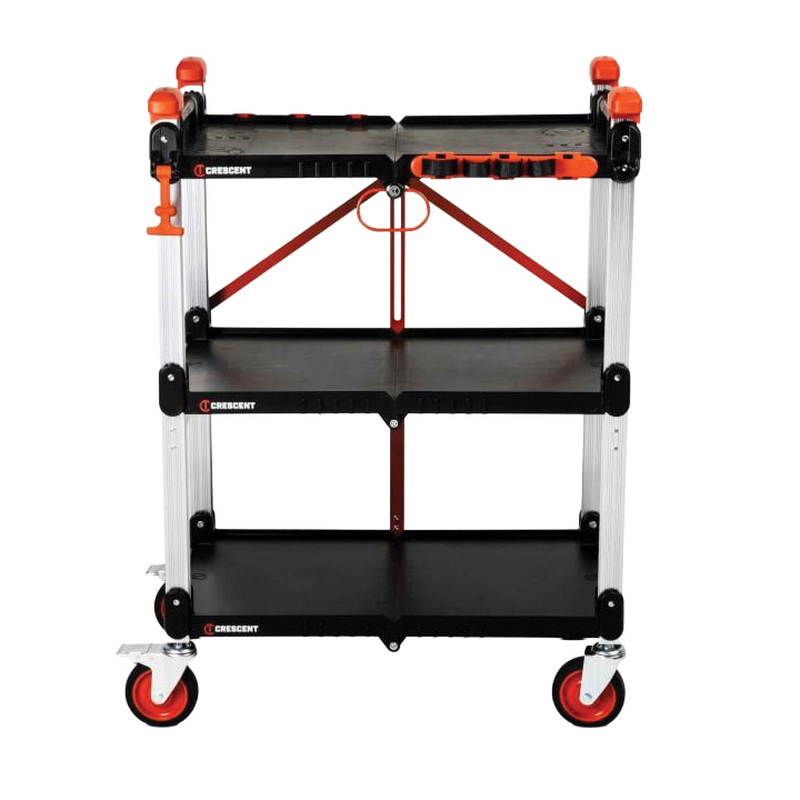 SITERUNNER Series F3SCBL3PKA Folding Jobsite Cart, 300 lb, 20 in OAW, 42-1/2 in OAH, 30.6 in OAD, Polypropylene