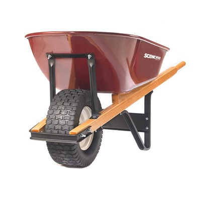 MSS6-1T Wheelbarrow, 500 lb Volume, Steel, 1-Wheel, Turf Wheel