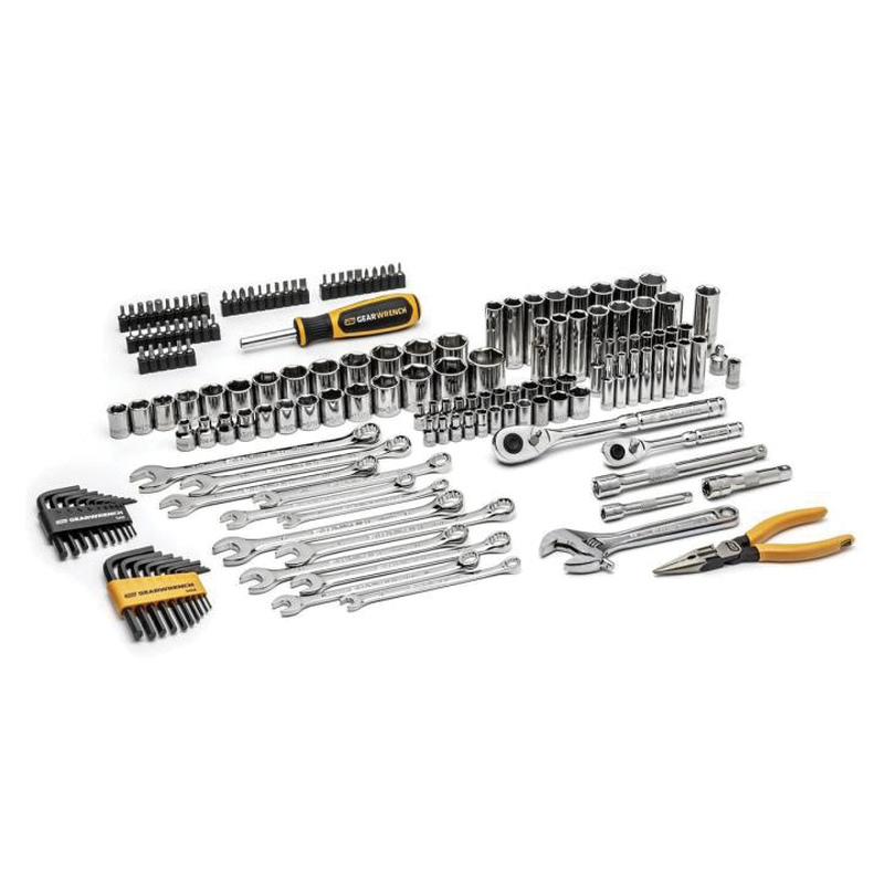 GWPRO168 Tool Set, 168-Piece, Steel, Chrome
