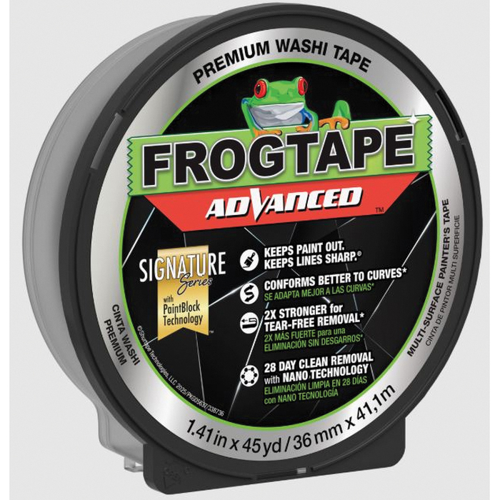 Advanced 105891 Painter's Tape, 45 yd L, 1.41 in W, Washi Paper Backing, Green