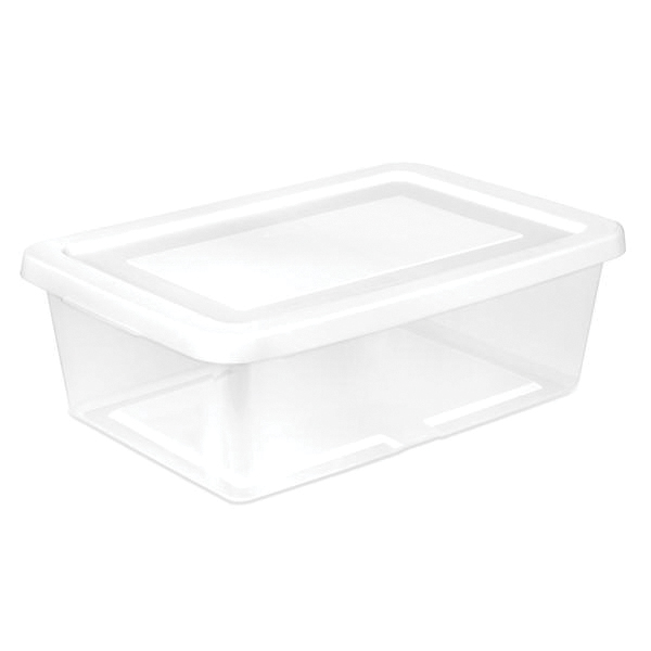 42438015 Storage Box, 12 qt, Plastic, White