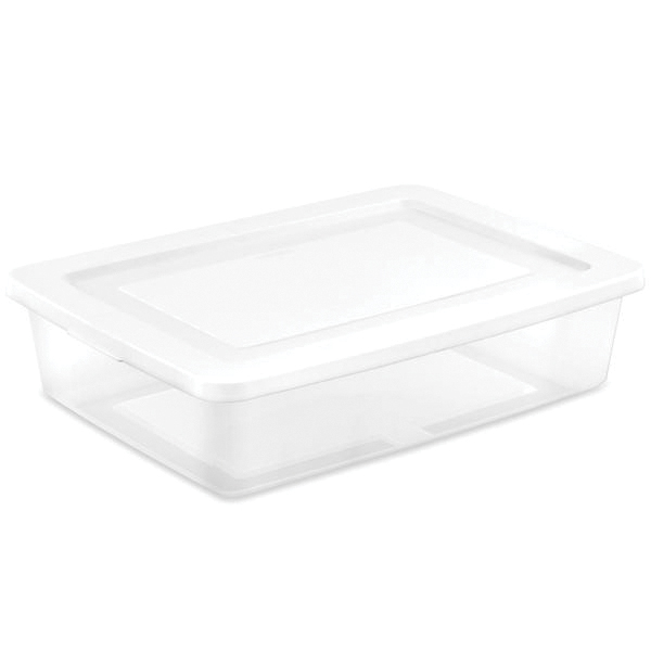 42468010 Storage Box, 28 qt, Plastic, White