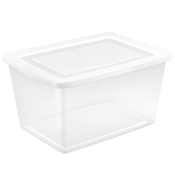 42488008 Storage Box, 58 qt, Plastic, White