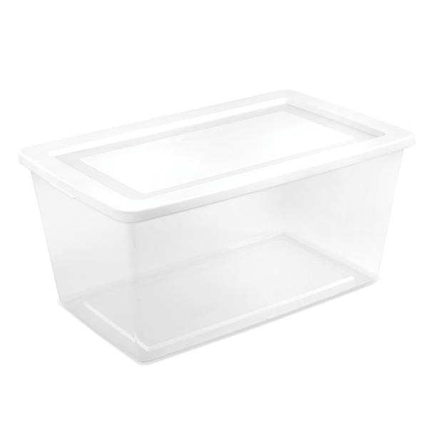 42658004 Storage Box, 90 qt, Plastic, White