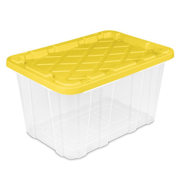 50759Y04 Storage Tote with Lid, Yellow Lily, 28-1/2 in L, 19-5/8 in W, 15-1/2 in H