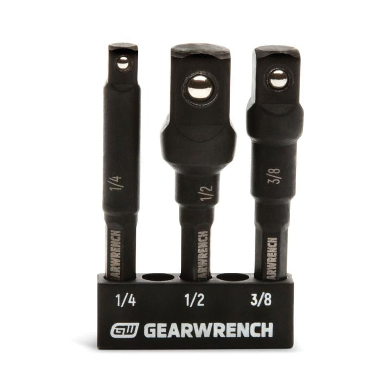 84967 Impact Adapter Set, 1/4 in Drive, Hex Drive, 1/4, 3/8, 1/2 in Output Drive, Square Output Drive