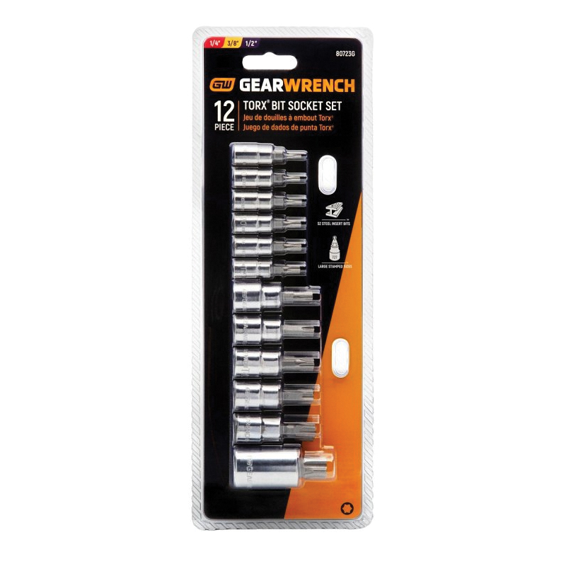 80723G Bit Socket Set, 13-Piece, Alloy Steel/Steel, Black Oxide