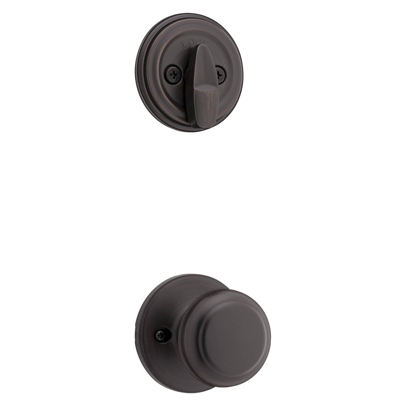 966CV 11P UNIV Cove and Deadbolt Interior Pack, Turn Piece Lock, Zinc, Venetian Bronze, Knob Handle, Residential
