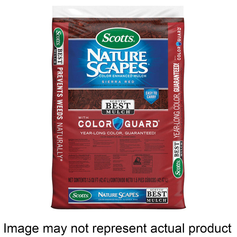 Scotts Nature Scapes 88459444 Color Enhanced Mulch, Red, 1.5 cu-ft Bag - 6