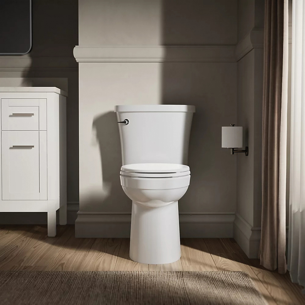 Kohler Kingston The Complete Solution Series K-26077-0 2-Piece Toilet, Elongated Bowl, 1.28 gpf Flush, 12 in Rough-In - 4
