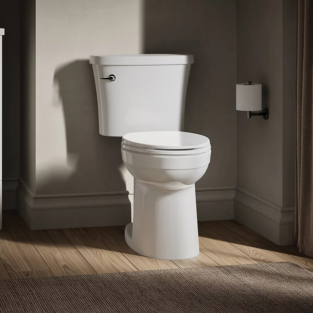 Kohler Kingston The Complete Solution Series K-26077-0 2-Piece Toilet, Elongated Bowl, 1.28 gpf Flush, 12 in Rough-In - 5