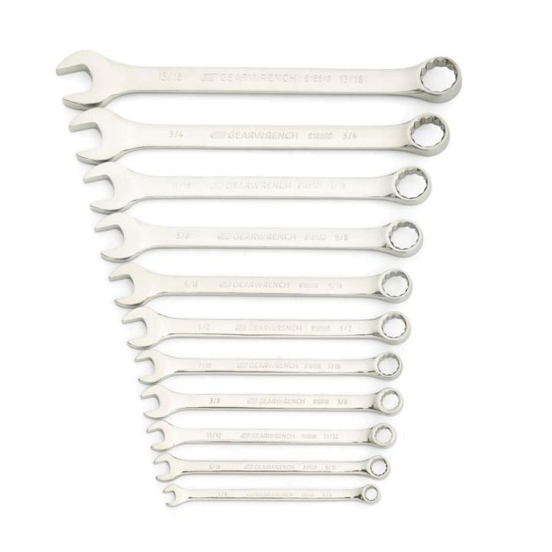 81934 Combination Wrench Set, 11-Piece, Steel, Chrome, Silver