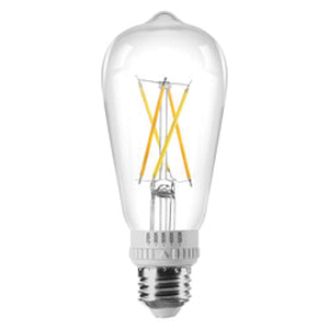 TruWave 42272 LED Bulb, 5CCT Selectable, ST19 Lamp, 60 W Equivalent, E26 Medium Lamp Base, Dimmable, Clear