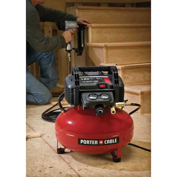Porter-Cable C2002-ECOM Portable Electric Air Compressor, Tool Only, 6 gal Tank, 0.8 hp, 120 V, 150 psi Pressure