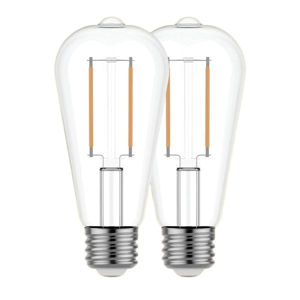 Refresh Series 93124196 LED Bulb, Decorative, ST19 Lamp, 60 W Equivalent, E26 Medium Lamp Base, Dimmable, Daylight