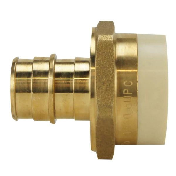 EPXPVC34 Straight Adapter, 3/4 in, PEX x PVC, PEX-A, Brass, SCH 40 Schedule, 200 psi Pressure