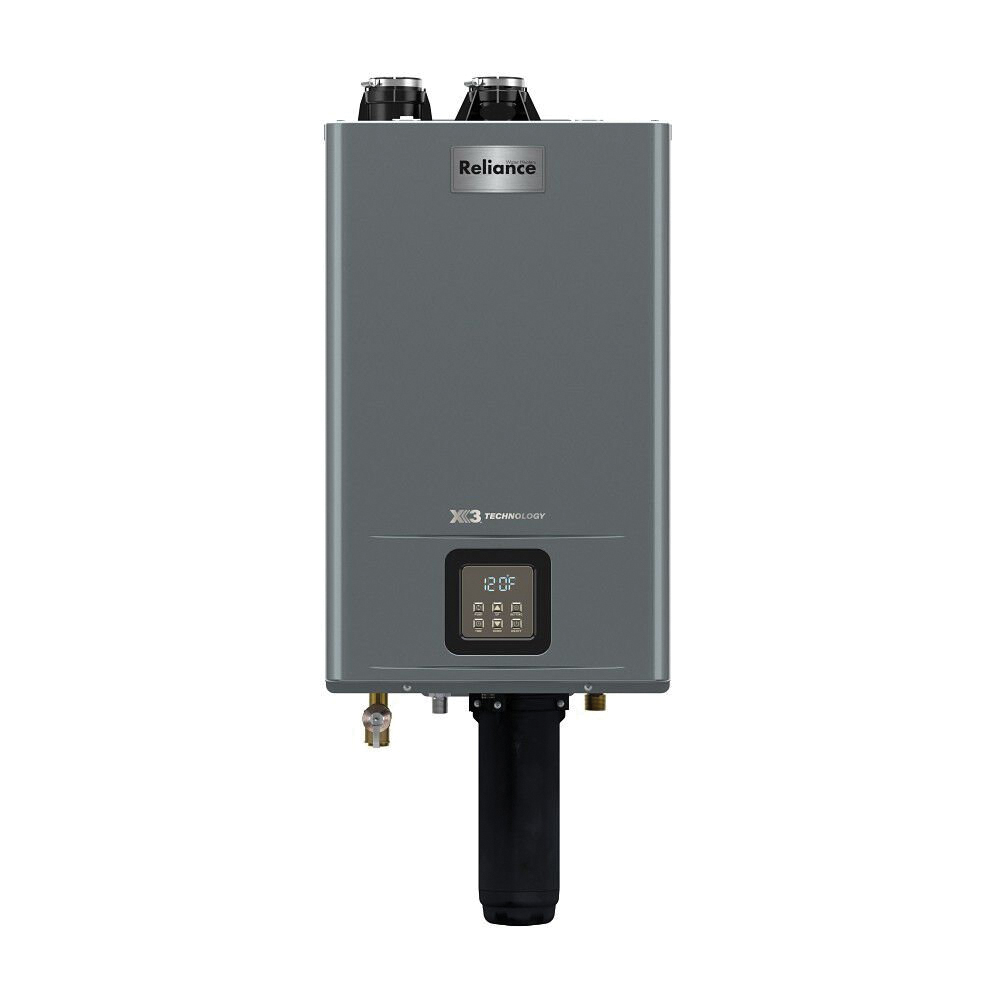 RTHR-160X3 Tankless Water Heater, Natural, 160,000 Btu, 95 % Energy Efficiency, 4.8 gpm