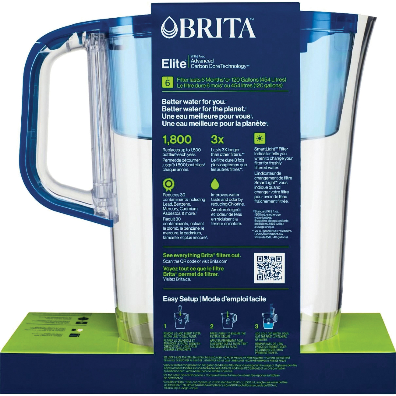 Water Pitcher, Brita, Tahoe 10 Cups, Plastic, Blue/Clear - 2