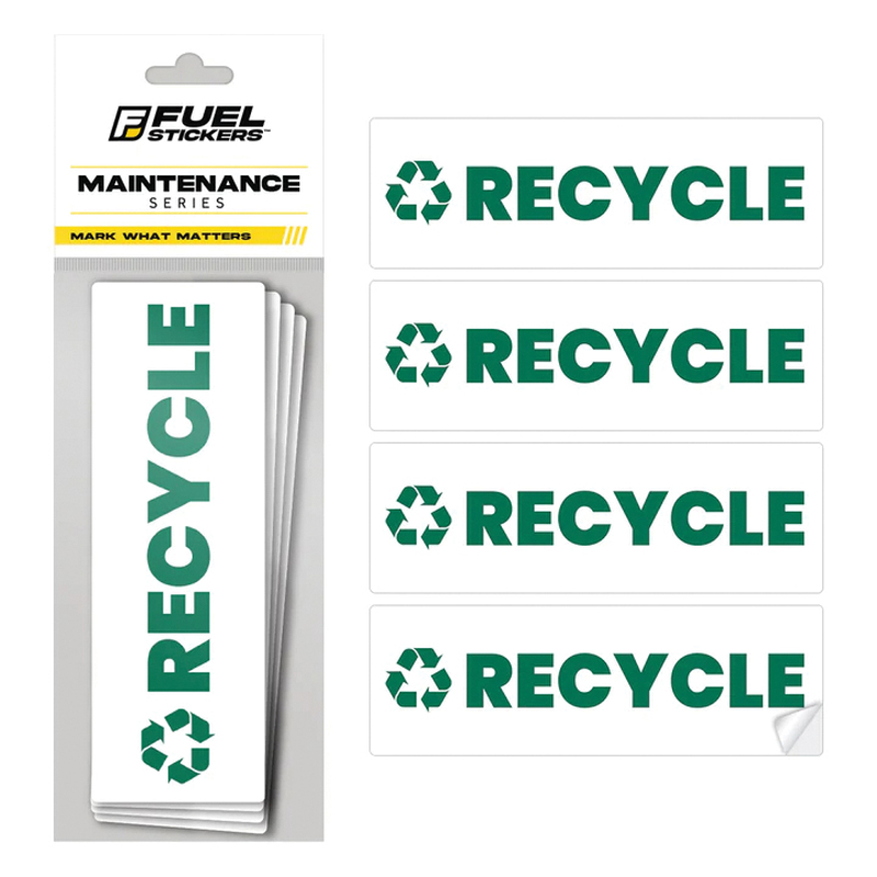 Fuel Sticker 462RECYCLE Sticker, 2 in L, 6 in W, Vinyl
