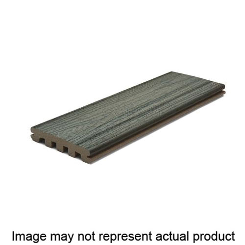 Enhance Basics BD010612E2G01 Grooved-Edge Decking Board, 12 ft L, 6 in W, 1 in T, Thermoplastic/Wood, Beach Dune