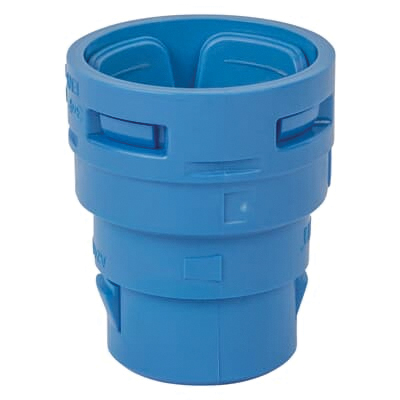 A253E2-10R ENT Adapter, 3/4 in Snap-In Male, 1.48 in Dia, 1.79 in L, Polycarbonate, Blue