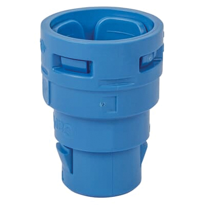 A253D2-10R ENT Adapter, 1/2 in Snap-In Male, 1.27 in Dia, 1.79 in L, Polycarbonate, Blue
