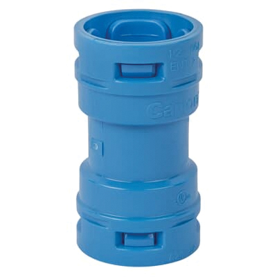 A240D2-10R ENT Coupling, 1/2 in, 1.27 in Dia, 2.3 in L, Polycarbonate, Blue