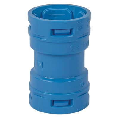 A240E2-10R ENT Coupling, 3/4 in, 1.48 in Dia, 2.3 in L, Polycarbonate, Blue