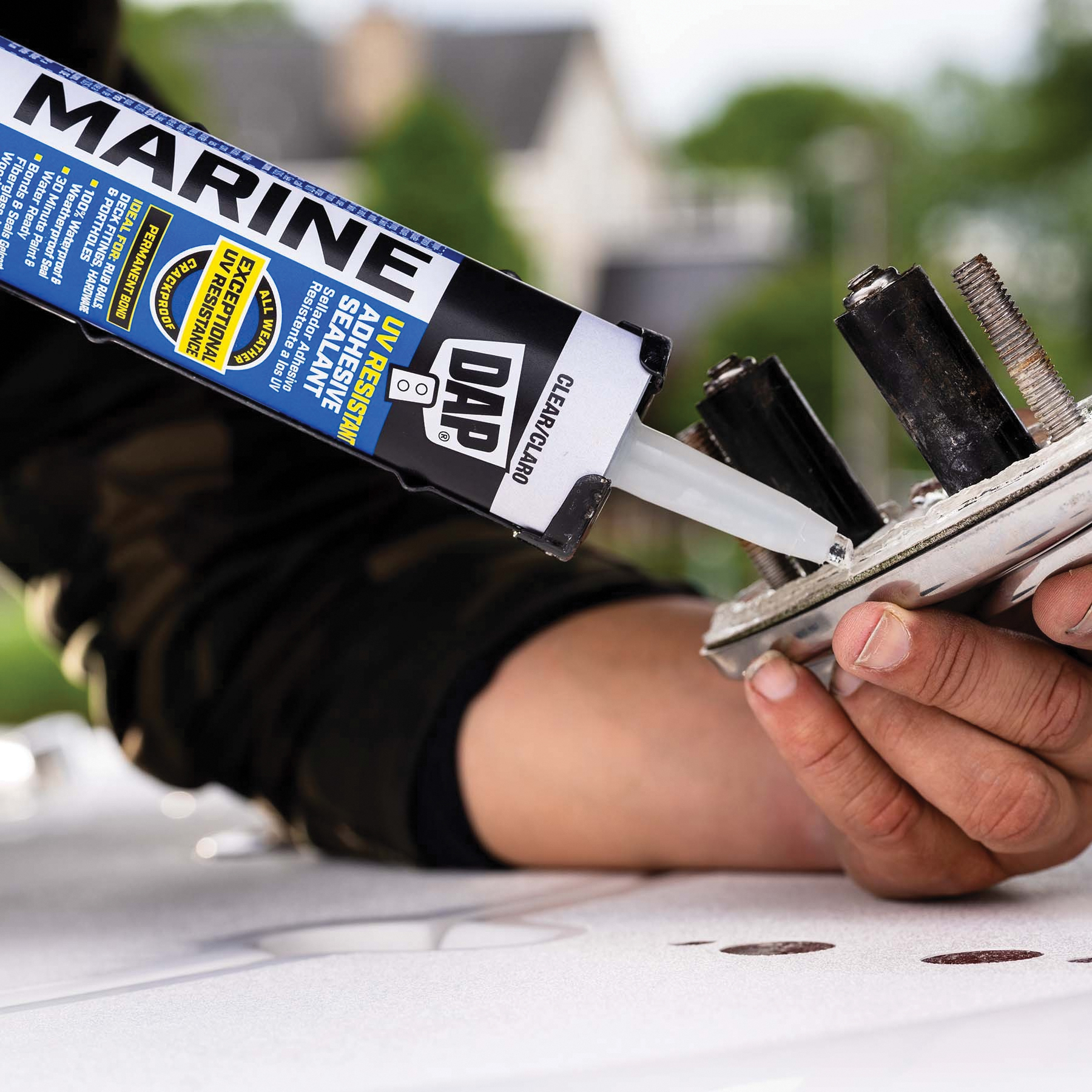 DAP Marine 7079800771 Adhesive Sealant, Crystal Clear, 24 hr Curing, 0 to 140 deg F, 10.1 fl-oz Cartridge - 5