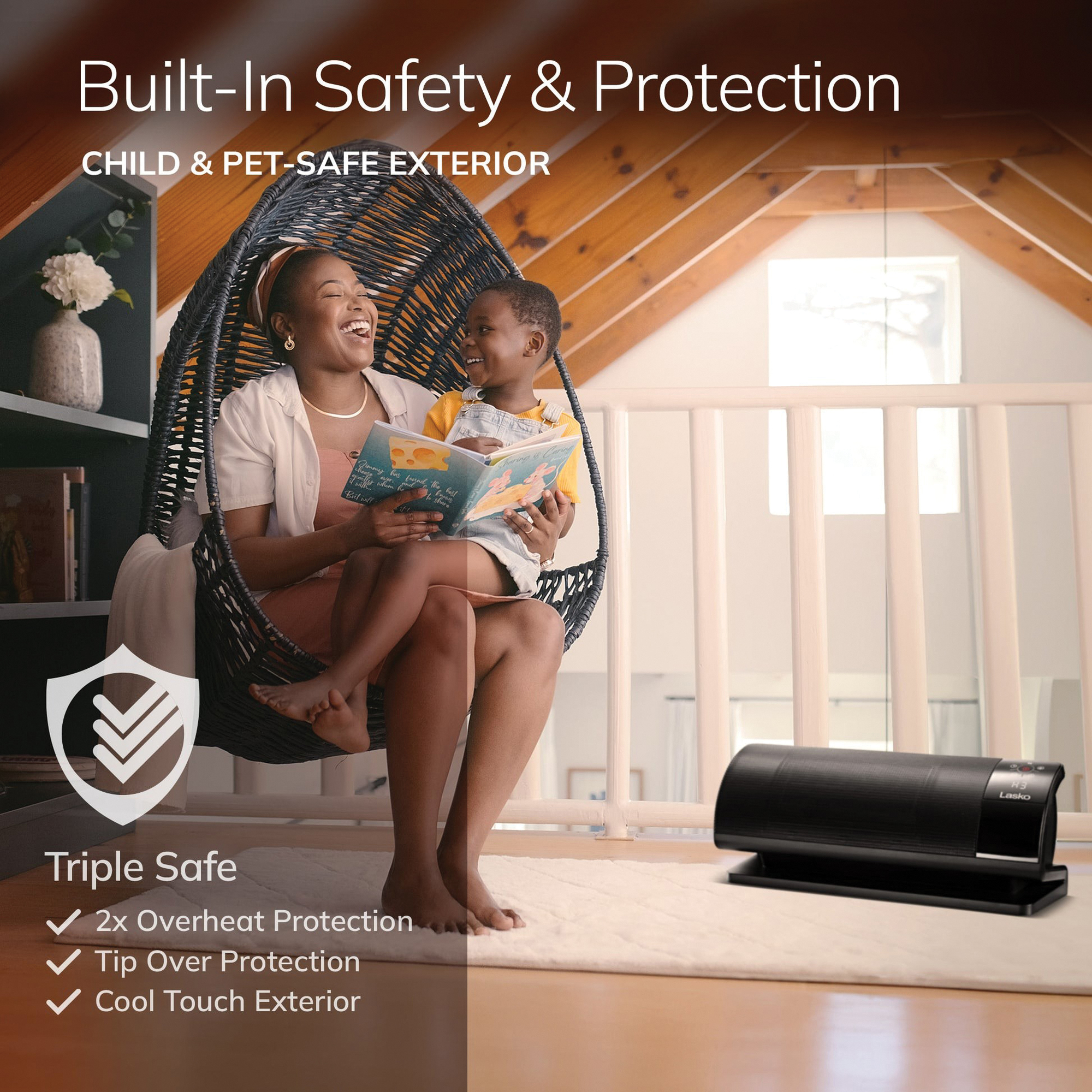 Baseboard Space Heater with Remote Control, Lasko, 7.5 to 12.5 A, 900 to 1500 W, Black - 5