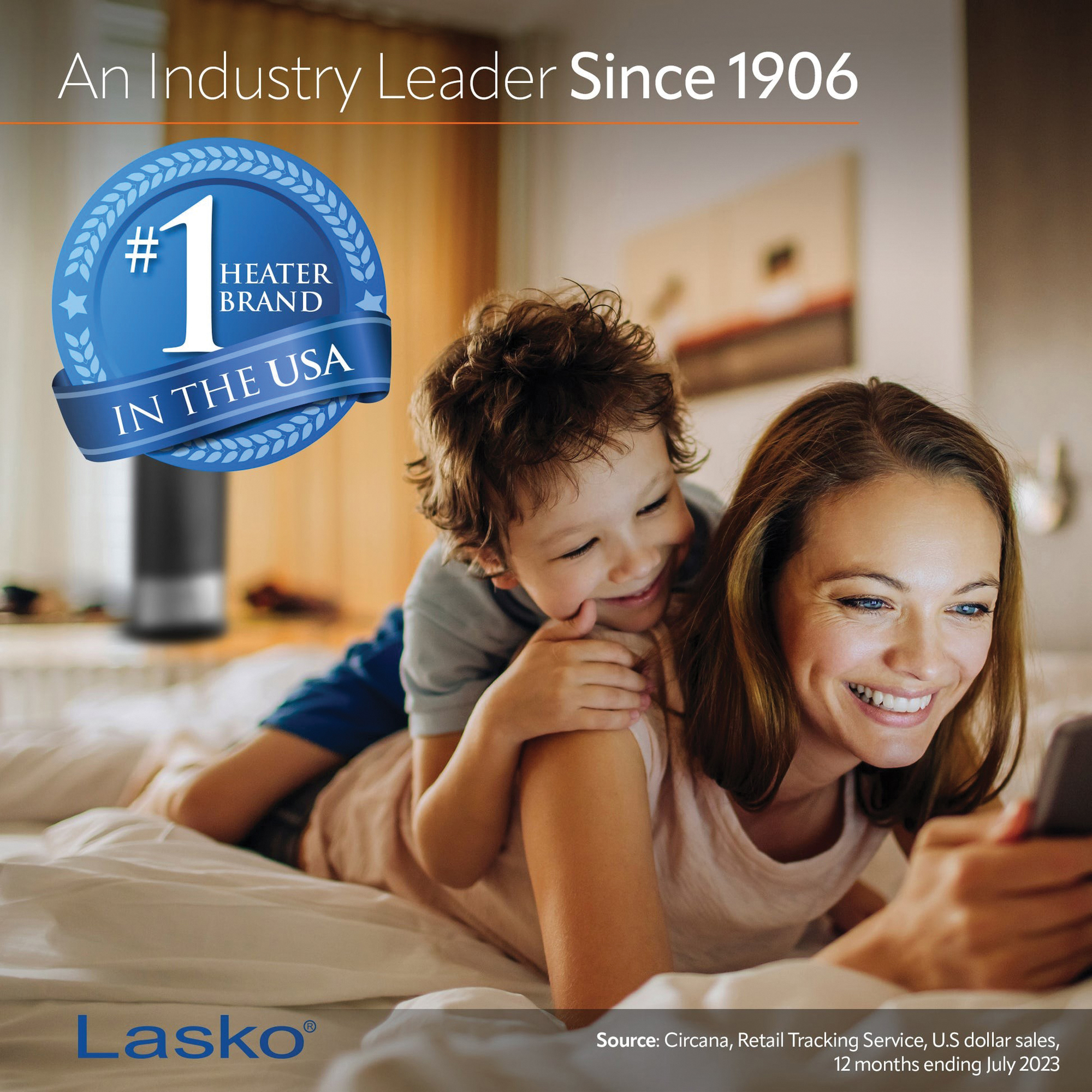 Tower Space Theater with Remote Control, Lasko, 6.5 to 12.5 A, 120 V, 750 to 1500 W, Black - 2