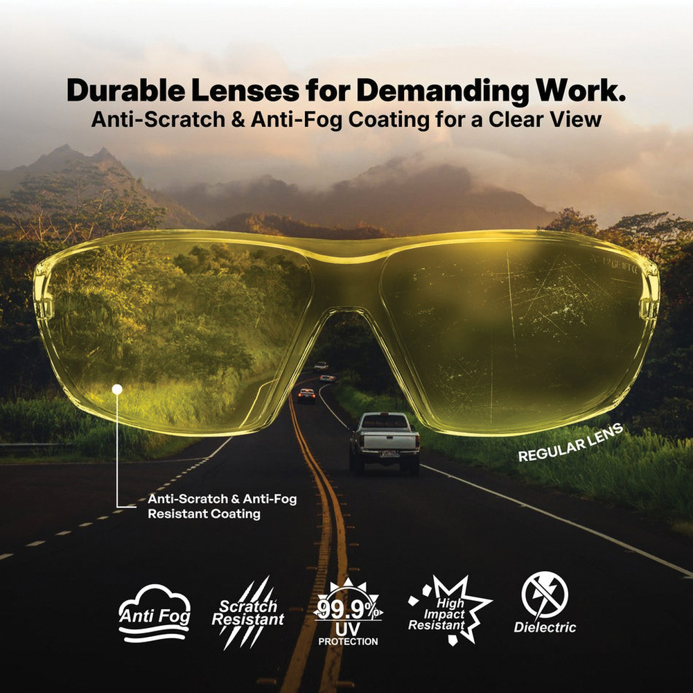 GE 03 Series GE203AAF Safety Glasses, Anti-Fog Lens, Polycarbonate Lens, Frameless Frame, Gray Frame - 3