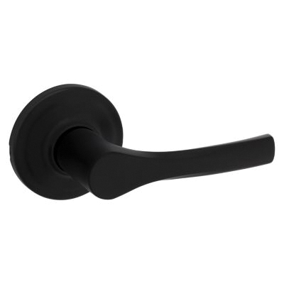 Henley Series 92001-627 Hall/Closet Lockset, Lever Handle, Metal, Matte Black, 2-3/8 to 2-3/4 in Backset
