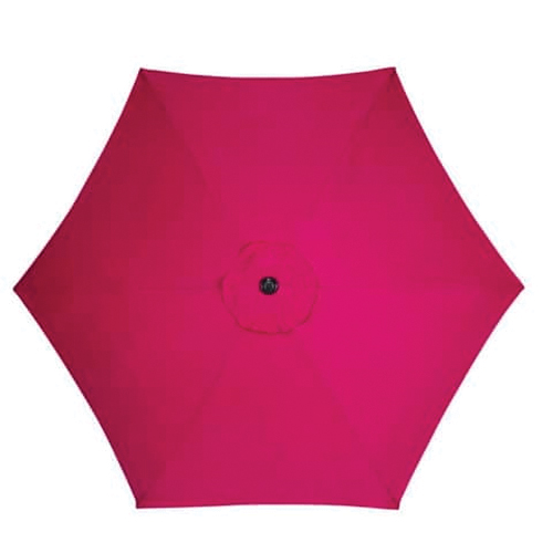 YQ101BK-RD Market Umbrella, 9 ft W Canopy, 9 ft L Canopy, Aluminum Frame, Polyester Fabric, Red Fabric
