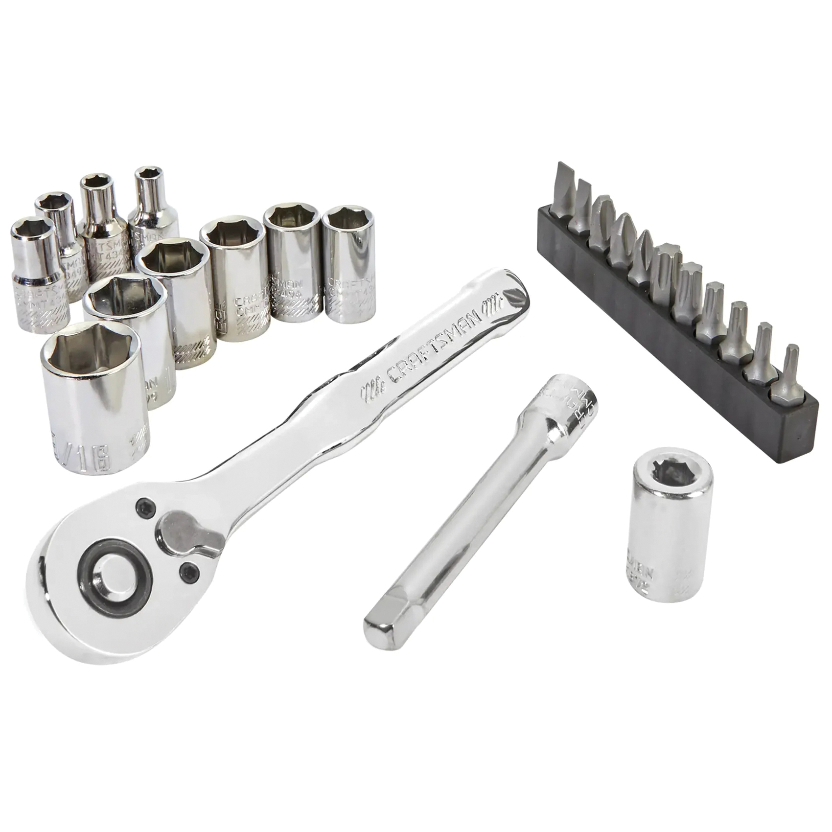 CMMT12109LZ Mechanics Tool Set, 24-Piece, Steel, Polished Chrome