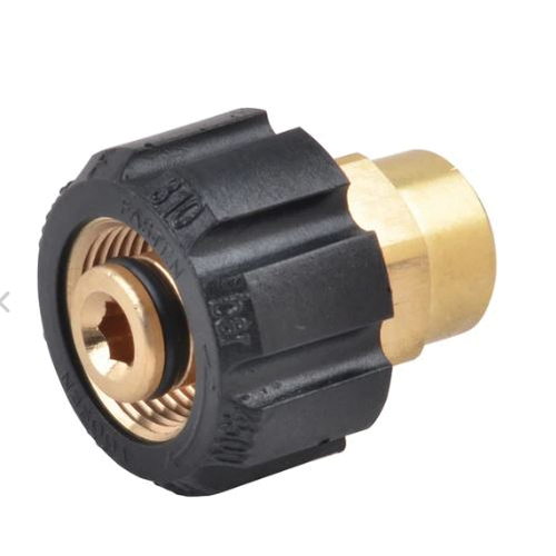 Screw Coupling, SurfaceMaxx, M22 x 1/4 in Connection, Female x FNPT, Steel, Gold - 2