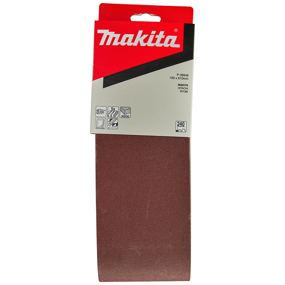 Makita P-36946 Sanding Belt, 100 mm W, 610 mm L, 240 Grit - 2