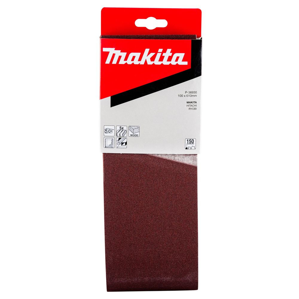 Makita P-36930 Sanding Belt, 100 mm W, 610 mm L, 150 Grit - 2