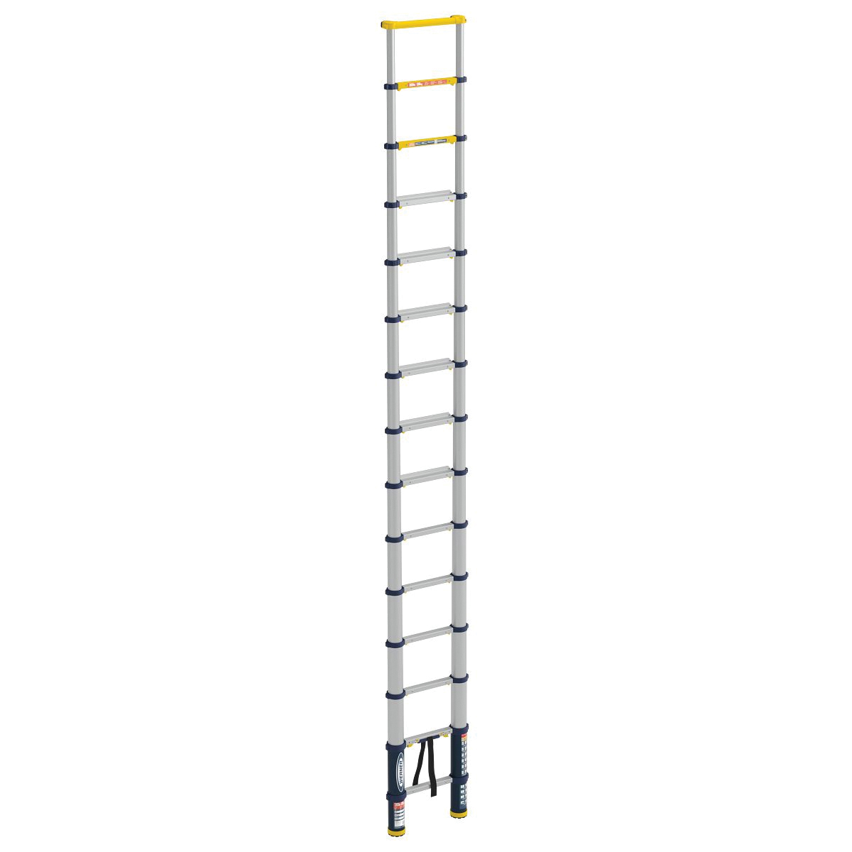 TS1500 Telescoping Ladder, 18.6 ft H Reach, 300 lb, Aluminum, Blue/Yellow