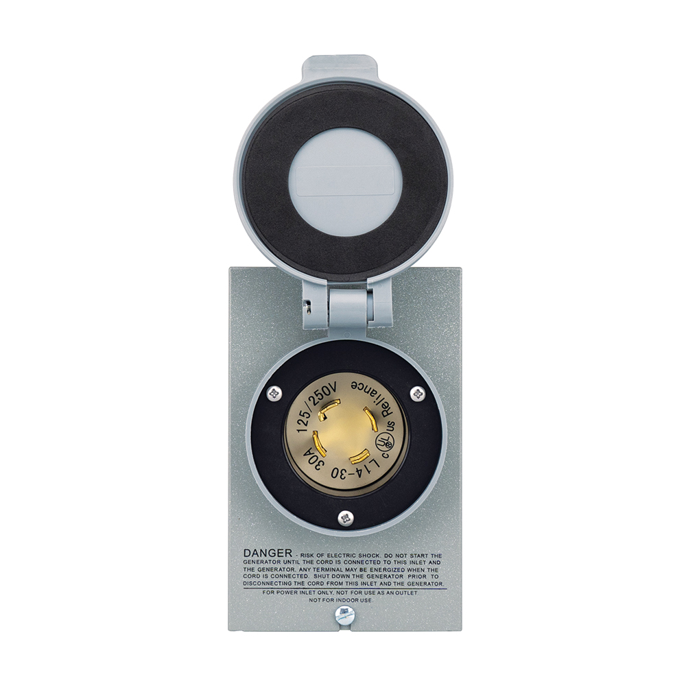 PB Series PB30RC Power Inlet Box, 30 A, 125/250 V, 4 -Knockout, 1/2, 3/4 in Knockout, Surface Mounting