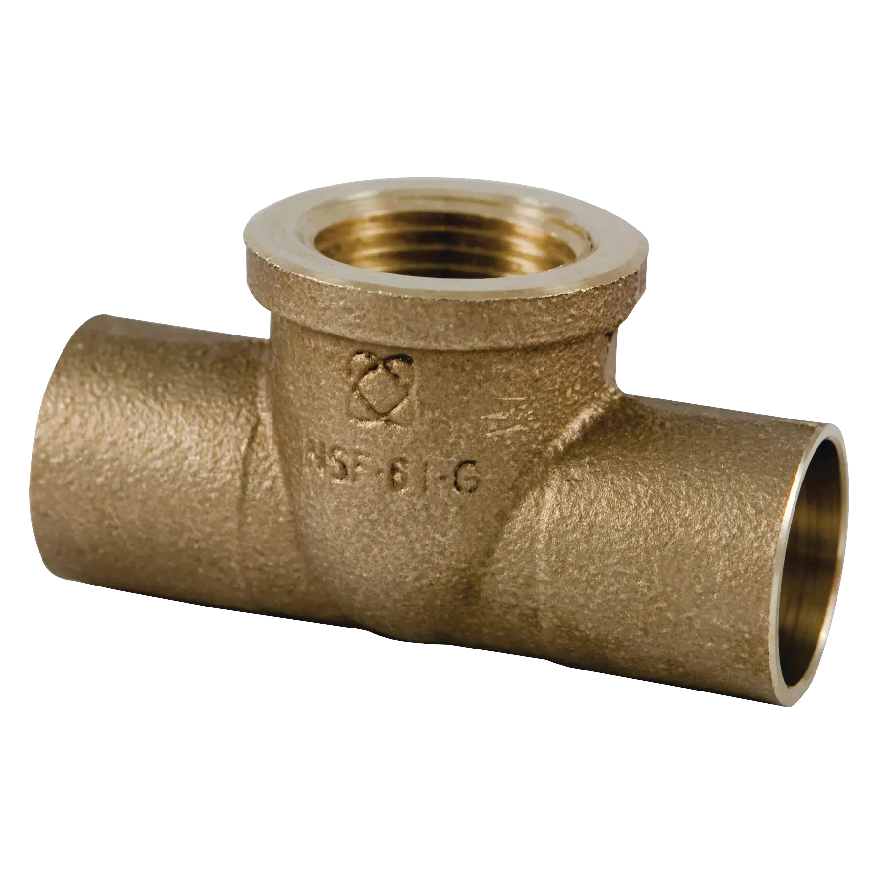 U712-LF Series BF0270LC Forged Pipe Tee, 1/2 in, Sweat x Sweat x FPT, Bronze, 577 psi Pressure