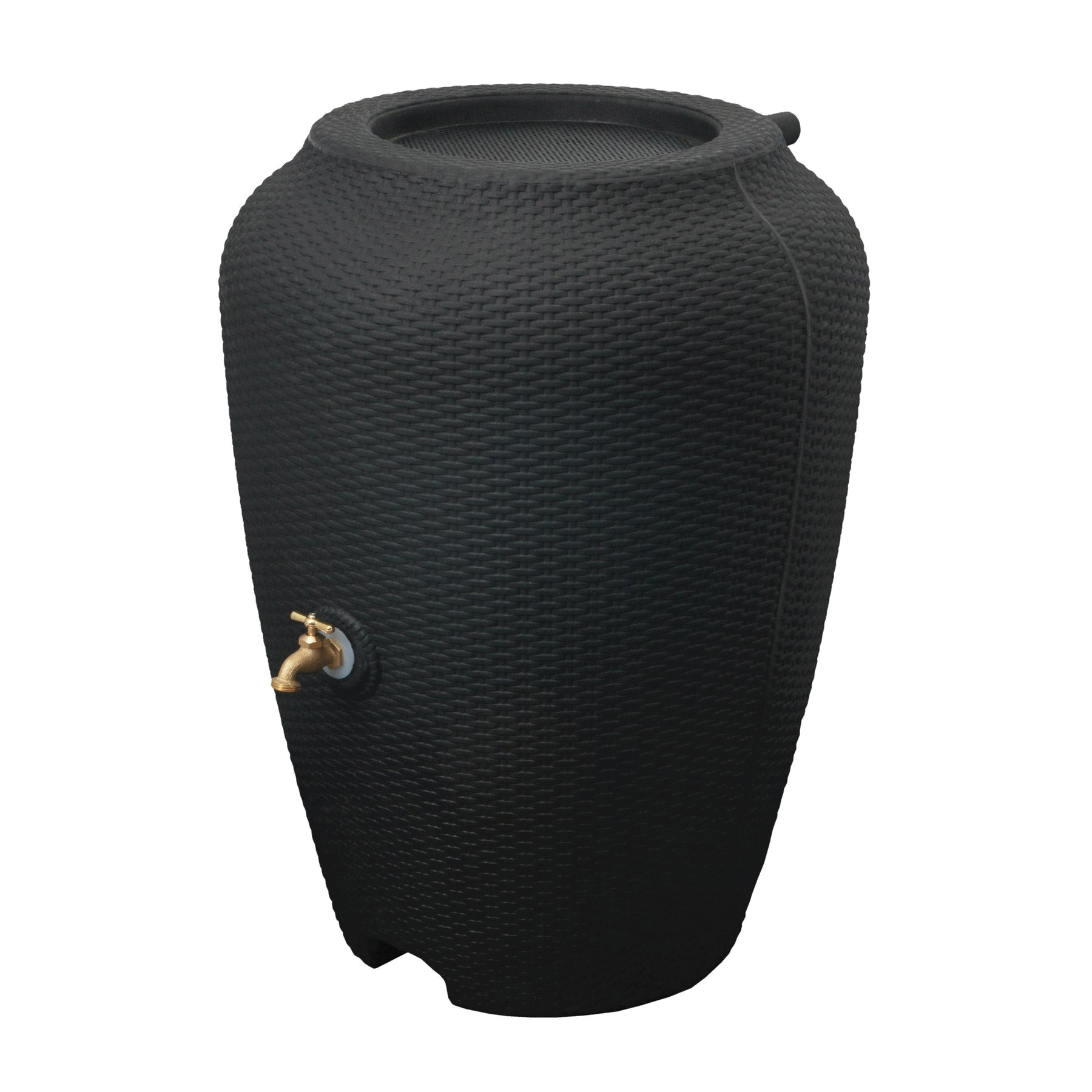 81214 Rain Barrel, 50 gal Capacity, Polyethylene, Black