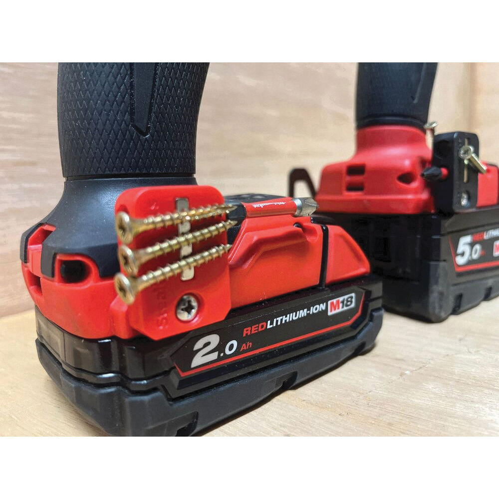 StealthMounts BH-M18-S-RED Bit Holder, ABS, Red - 3