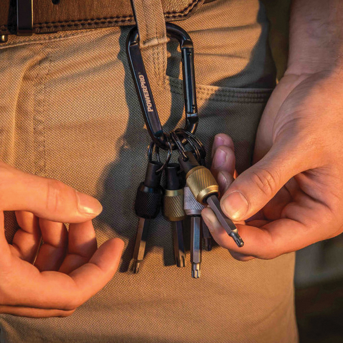 Driver Bit Carabiner, Power Pro, For: 1/4 in Hex Shank Bits - 3