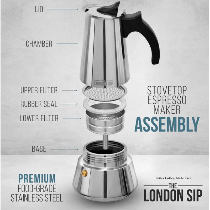 The London Sip Stovetop Espresso Maker - Thumbnail 5