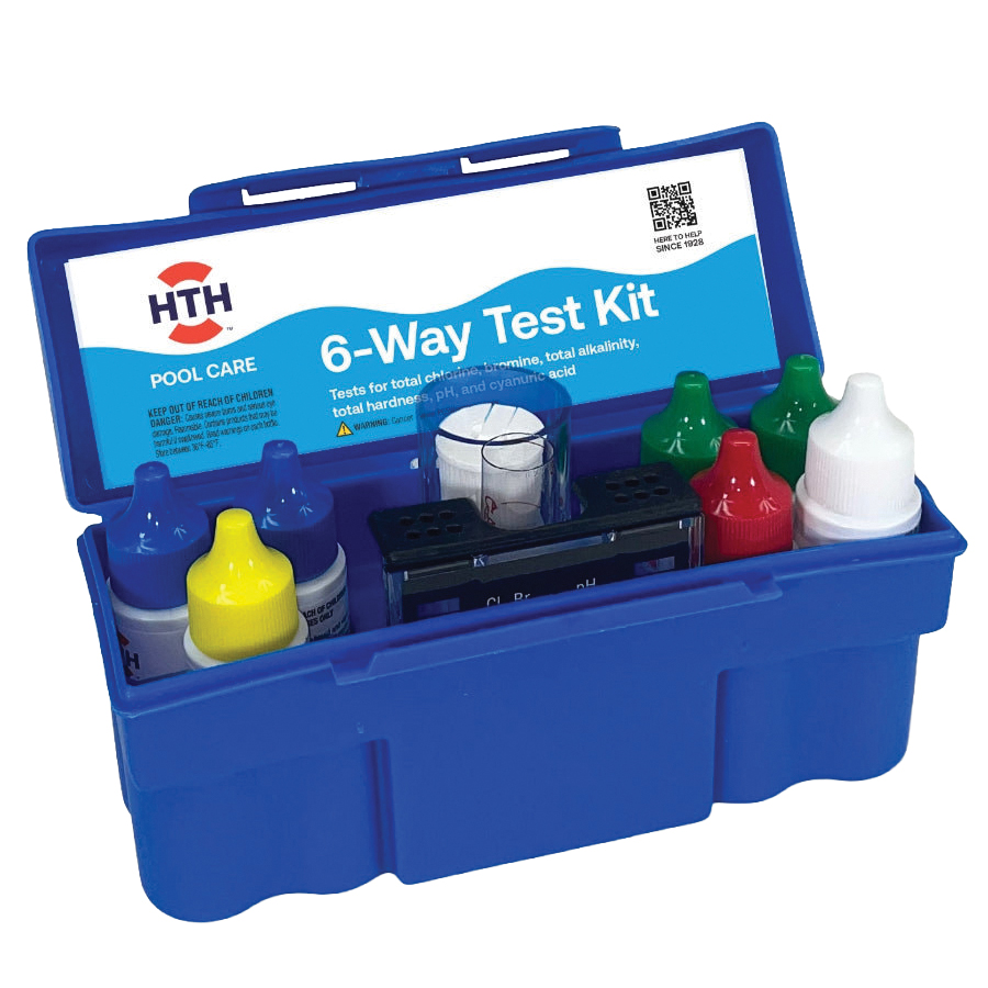 Pool Care 1278 6-Way Test Kit, 100-Test, Alkalinity, Bromine, Cyanuric Acid, Hardness, pH, Total Chlorine Testing