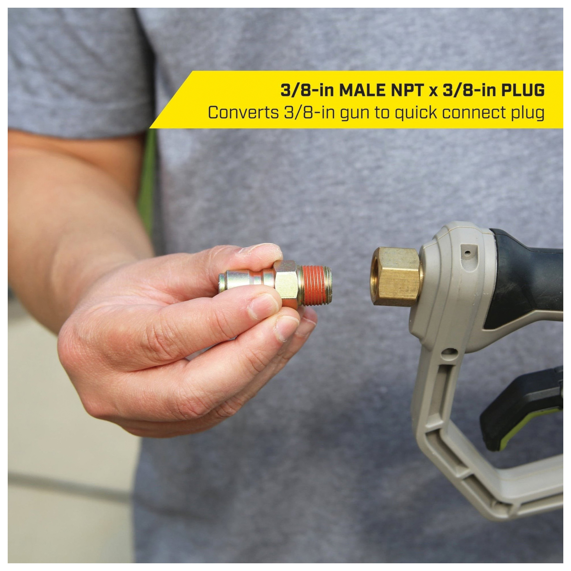Screw Nipple, SurfaceMaxx, M22 x 3/8 in Connection, Male x MNPT, Brass, Gold - 5