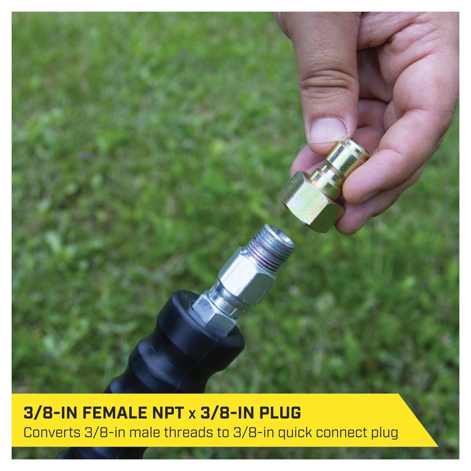 Quick-Connect Plug, SurfaceMaxx, 3/8 in Connection, FNPT x Plug, Steel, Gold - 5